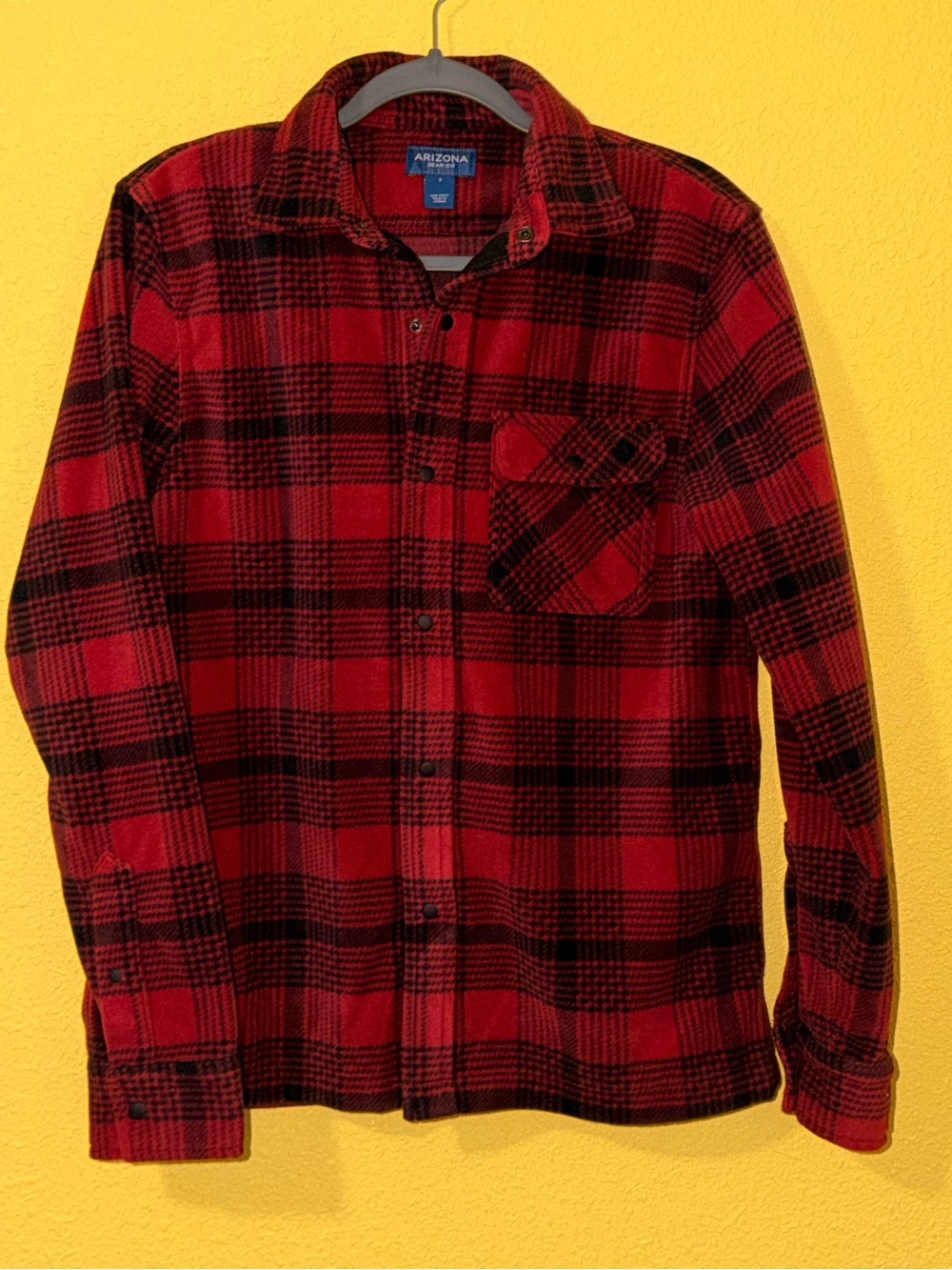 Arizona Jean Company Red and Black Plaid Button-Down Shirt